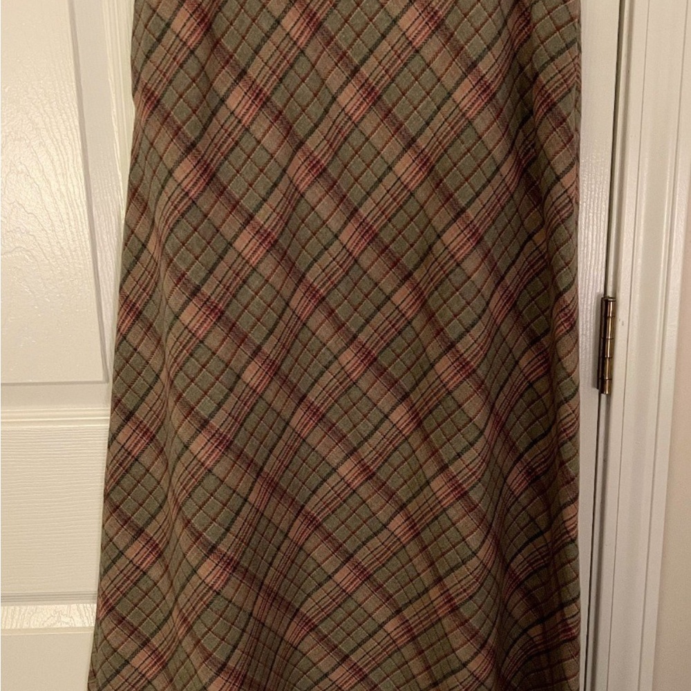 Pendleton Green and Brown Maxi A-Line Skirt